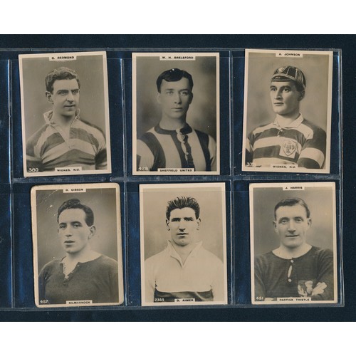 219 - Phillips Pinnace 1922-23 Medium-size soccer stars cards, mixed condition, mostly VG-EX, some faults.... 