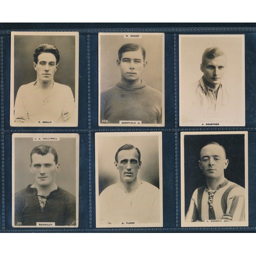 219 - Phillips Pinnace 1922-23 Medium-size soccer stars cards, mixed condition, mostly VG-EX, some faults.... 