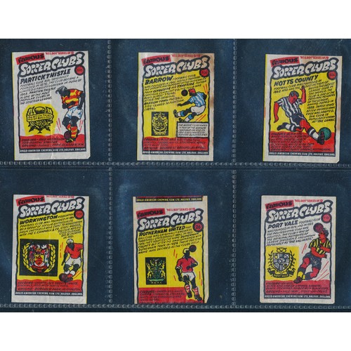 286 - Anglo Gum, Ango-American Bell Boy Football Gum inserts, 1962, Famous Soccer Clubs & International Te... 