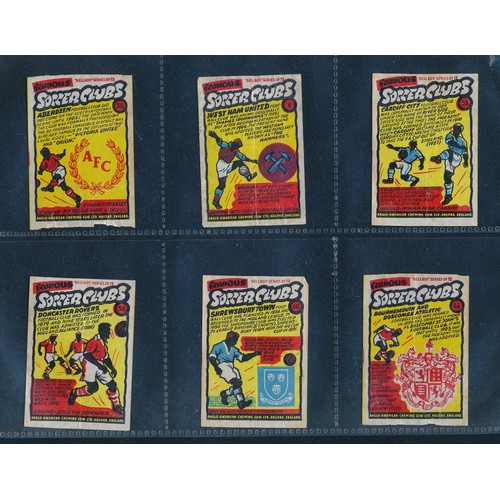 286 - Anglo Gum, Ango-American Bell Boy Football Gum inserts, 1962, Famous Soccer Clubs & International Te... 