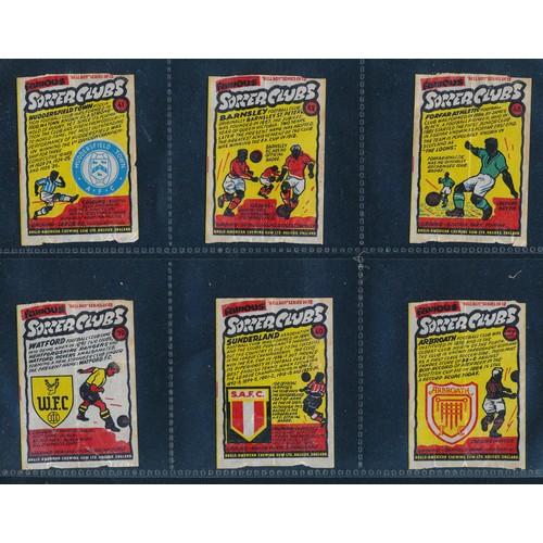 286 - Anglo Gum, Ango-American Bell Boy Football Gum inserts, 1962, Famous Soccer Clubs & International Te... 