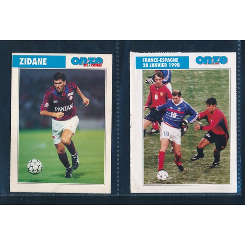 343 - Zidane rookie card, the Cannes phonecard from July 1991, with other Zinedine cards from France, two ... 