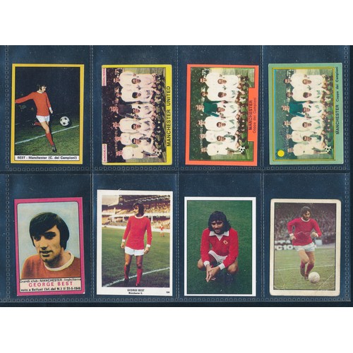 344 - George Best, Bobby Moore & Charlton collection of cards by Panini, Barratt, Sicker, Reddish Maid and... 