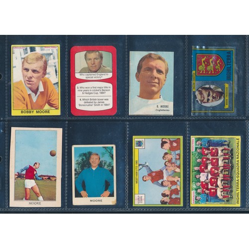 344 - George Best, Bobby Moore & Charlton collection of cards by Panini, Barratt, Sicker, Reddish Maid and... 