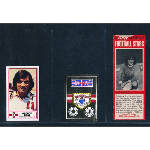 344 - George Best, Bobby Moore & Charlton collection of cards by Panini, Barratt, Sicker, Reddish Maid and... 