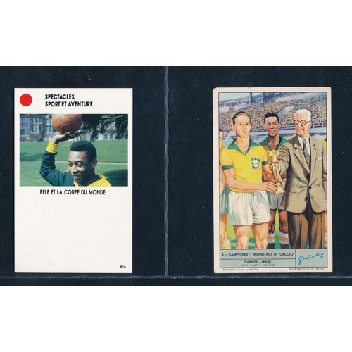 345 - Pele collection of trade cards, 1962 to modern times, by Heinerle, Panini, WS Verlag, Anglo Gum, BAB... 