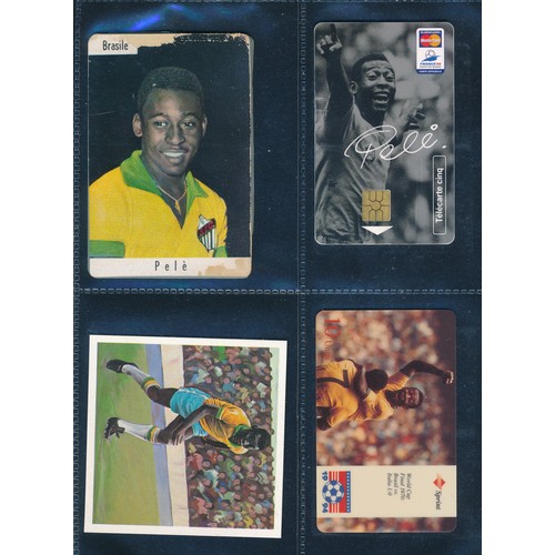 345 - Pele collection of trade cards, 1962 to modern times, by Heinerle, Panini, WS Verlag, Anglo Gum, BAB... 