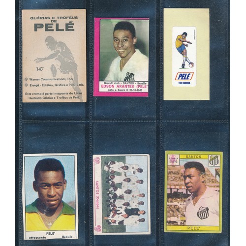 345 - Pele collection of trade cards, 1962 to modern times, by Heinerle, Panini, WS Verlag, Anglo Gum, BAB... 