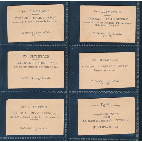 348 - Davros Cida, Soccer 1928 Olympic Games cards of football teams, Italy, Urtuguay, Denmark, etc. Very ... 