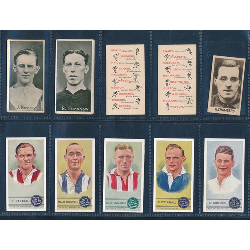 350 - Dixie Dean Everton 1930 metal Topical Times card and others (6); with a collection of exotic vintage... 