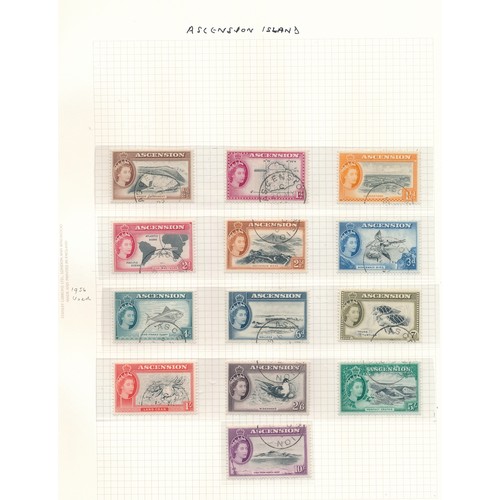 35 - Ascension 1924 to early QEII collection on leaves, 1924-33 set excl. 6d (3/- gum faults) mint, 1934 ... 