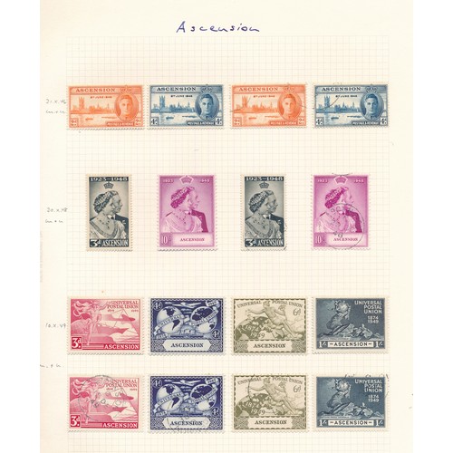 35 - Ascension 1924 to early QEII collection on leaves, 1924-33 set excl. 6d (3/- gum faults) mint, 1934 ... 