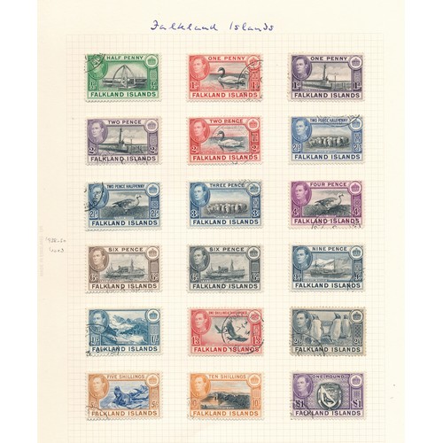 60 - Falkland Islands & Dependencies collection, KG6 to early QE2 on leaves mostly both M & f/used, 1935 ... 