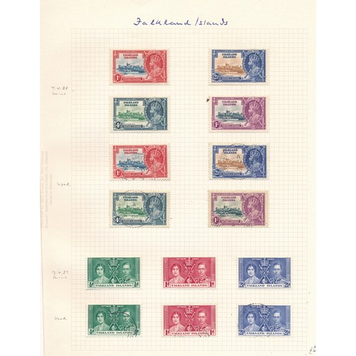 60 - Falkland Islands & Dependencies collection, KG6 to early QE2 on leaves mostly both M & f/used, 1935 ... 