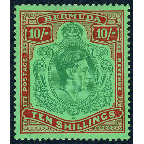 40 - Bermuda 1938 10/- green & deep lake SG119 mint. Cat. £400