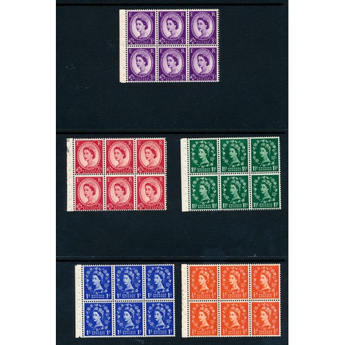 98 - Stamps GB - 1958 Graphites set 5 u/m booklet panes of 6 with Selvedge and good perfs.