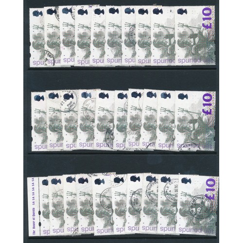 103 - Stamps GB - 1993 £10 Britannia fine used C.D.S. selected, SG 1658, Cat £12 x 60 = £720. Qty 60