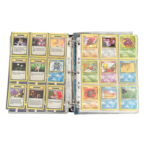 354 - Folder Containing Base set, Jungle, Fossil Pokemon Cards. Including early Japanese Pocket Monster ca... 