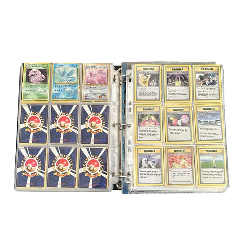 354 - Folder Containing Base set, Jungle, Fossil Pokemon Cards. Including early Japanese Pocket Monster ca... 