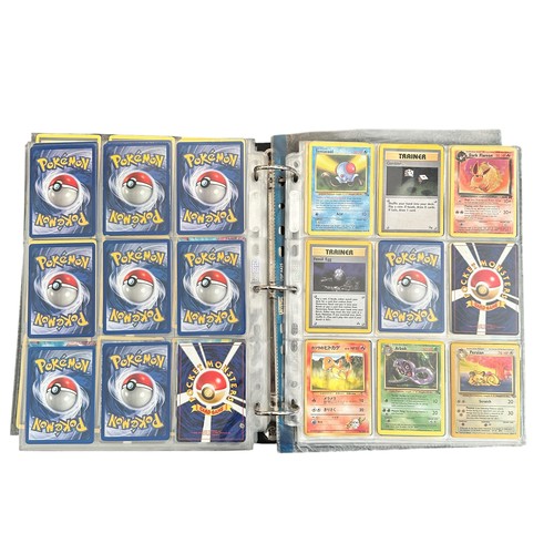 354 - Folder Containing Base set, Jungle, Fossil Pokemon Cards. Including early Japanese Pocket Monster ca... 