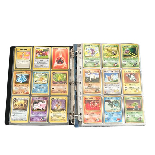 354 - Folder Containing Base set, Jungle, Fossil Pokemon Cards. Including early Japanese Pocket Monster ca... 