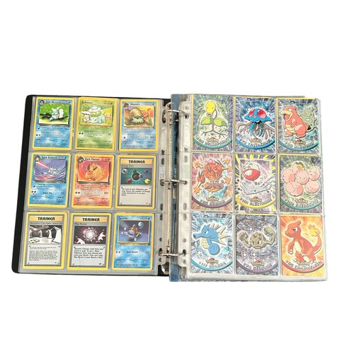 354 - Folder Containing Base set, Jungle, Fossil Pokemon Cards. Including early Japanese Pocket Monster ca... 