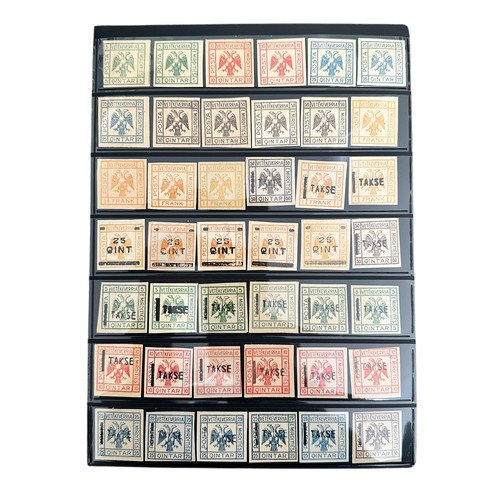 34 - Albania, 1921 Albania Mirdita Republic stamp range on loose stock leaf.