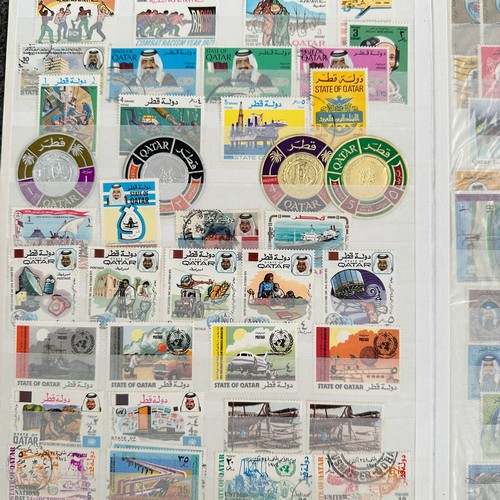 77 - Middle East, Qatar & Dubai stamp range in stockbook. Approx 300+ stamps.