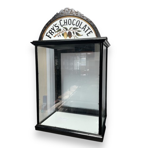 389 - Superb Victorian Fry’s Chocolate counter top display cabinet, the ebonised wooden framed cabinet wit... 