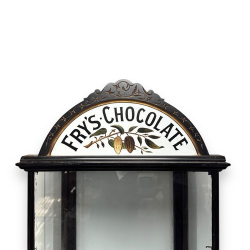 389 - Superb Victorian Fry’s Chocolate counter top display cabinet, the ebonised wooden framed cabinet wit... 