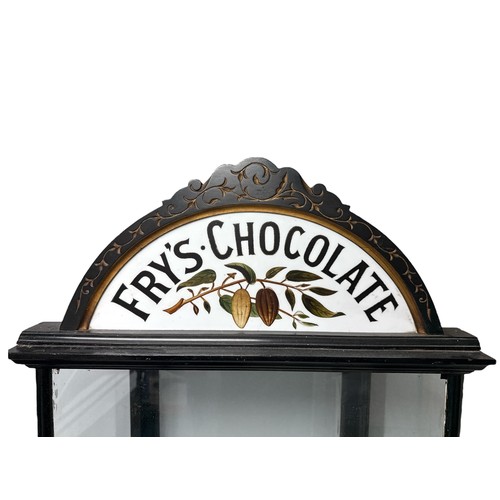 389 - Superb Victorian Fry’s Chocolate counter top display cabinet, the ebonised wooden framed cabinet wit... 