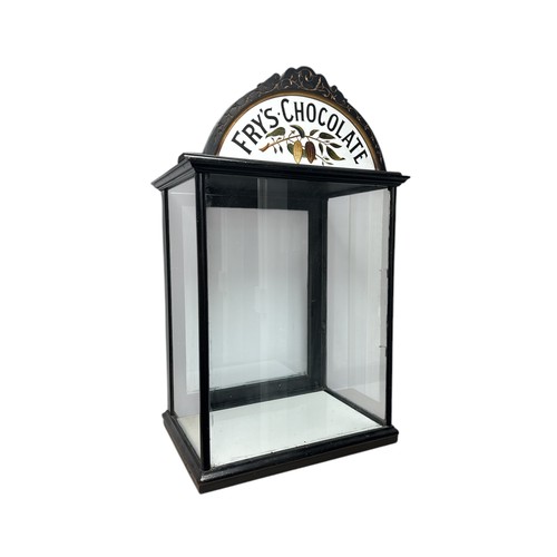 389 - Superb Victorian Fry’s Chocolate counter top display cabinet, the ebonised wooden framed cabinet wit... 