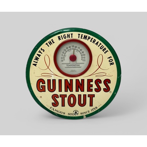 369 - Guinness, an original American Circular Guinness Stout Thermometer. ALWAYS THE RIGHT TEMPERATURE FOR... 