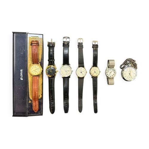 113 - Selection of Gentleman's Wristwatches to include Lorus Lumbibrite (cased), Roamer 17 Jewels Shock Pr... 