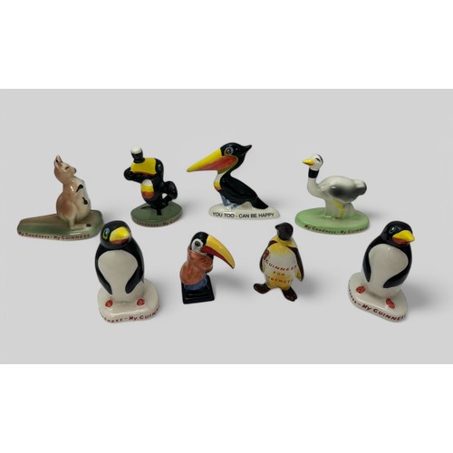 377 - Guinness, eight original Guinness Carlton Ware Advertising Figures, to include; Ostrich, Penguins (x... 