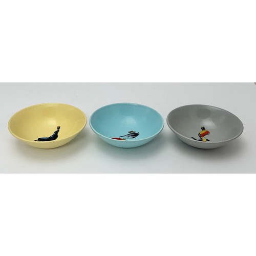 361 - Guinness, set of three colourful Wade Advertising Dishes. Includes; Blue with Pelican motif, Yellow ... 