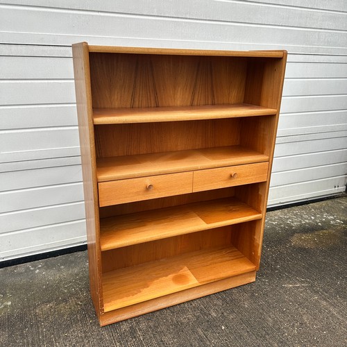 655 - Parker Knoll Bookcase. With drawer to middle of bookcase. 4 compartments. Areas of discoloration. H1... 