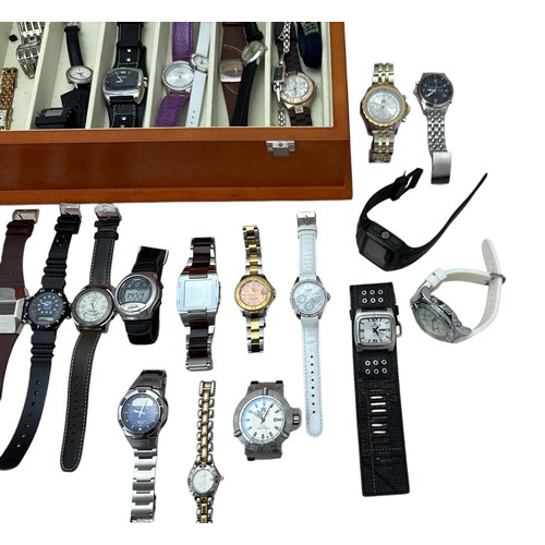 126 - Large Selection of Wristwatches to include Rip Cup, Police, Identity London, Time, Sub Aqua Invicta ... 