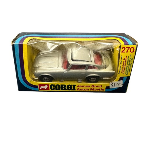 67 - Corgi James Bond 007 Aston Martin DB5 silver No. 270, generally excellent in good plus (cellophane l... 