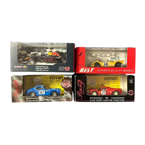 2 - 1/43rd scale diecast collection, with Bang Ferrari 330 P.4 No. 7098 and Ferrari 250 GT SWB No. 504, ... 