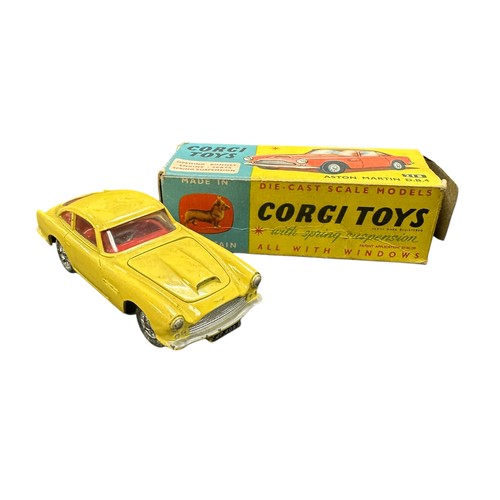 47 - Corgi 1960s collection with Aston Martin DB4 primrose yellow No. 218, Morris Mini-Minor pale blue No... 