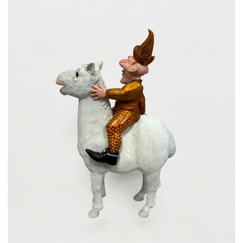 2 - Terry Webster (British, 1941-2024),
Mr Punch on Horse, 
Composite resin, 
46cm.