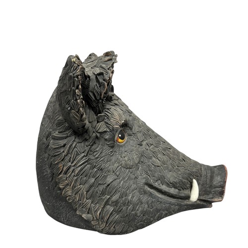 33 - Terry Webster (British, 1941-2024), 
Boars Head, 
Paper mâché, 
37cm.