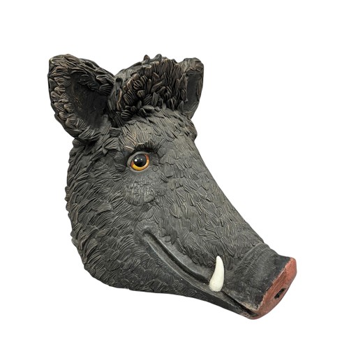 33 - Terry Webster (British, 1941-2024), 
Boars Head, 
Paper mâché, 
37cm.