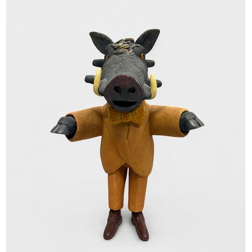 64 - Terry Webster (British, 1941-2024), 
Suited Boar, 
Composite resin, 
47cm.