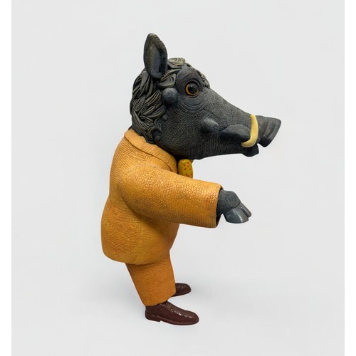 64 - Terry Webster (British, 1941-2024), 
Suited Boar, 
Composite resin, 
47cm.