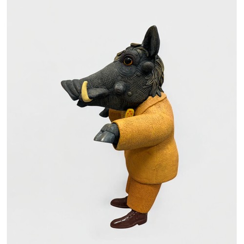 64 - Terry Webster (British, 1941-2024), 
Suited Boar, 
Composite resin, 
47cm.