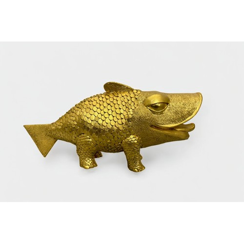 65 - Terry Webster (British, 1941-2024), 
Golden Fish, 
Composite resin, 
22cm.