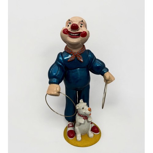 13 - Terry Webster (British, 1941-2024), 
Clown with Dog, 
Composite resin, 
38cm.