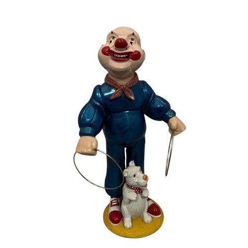 13 - Terry Webster (British, 1941-2024), 
Clown with Dog, 
Composite resin, 
38cm.